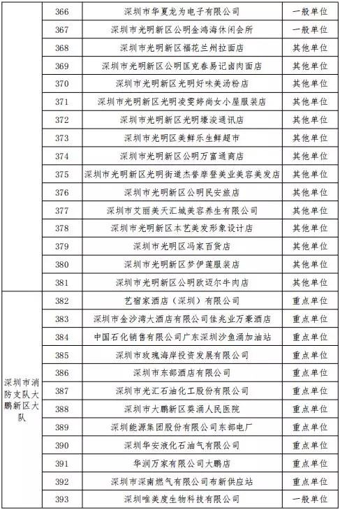 公告丨深圳市消防支队2019年11月份全市 “双随机、一公开”抽查计划(图15)