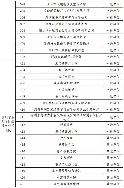 公告丨深圳市消防支队2019年11月份全市 “双随机、一公开”抽查计划(图16)